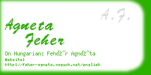 agneta feher business card